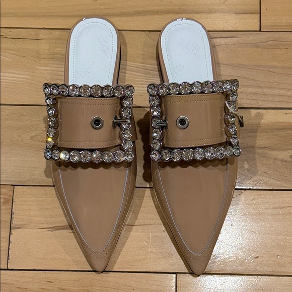 Maison Martin Margiela Beige Crystal-Trimmed Mules - Picture 10 of 13